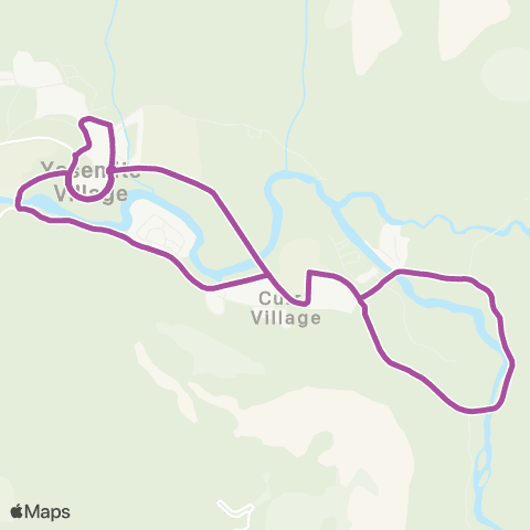Yosemite Valley Shuttle (National Park Service) East Valley Shuttle map