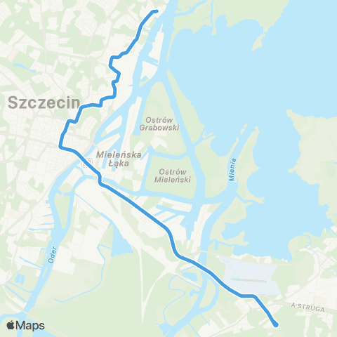 ZDiTM Szczecin Gumieńce - Turkusowa map