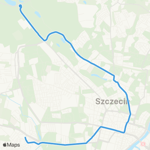 ZDiTM Szczecin Gumieńce - Plac Rodła ( - Las Arkoński - Głębokie) map
