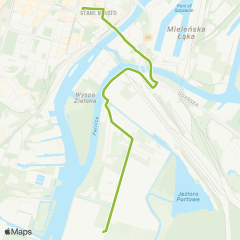 ZDiTM Szczecin Tkacka - Wyspa Pucka map