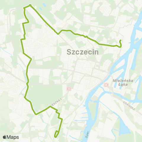 ZDiTM Szczecin Stocznia Szczecińska - Pomorzany Dobrzyńska map