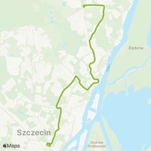 ZDiTM Szczecin Plac Rodła - Zajezdnia Golęcin - Szosa Polska map
