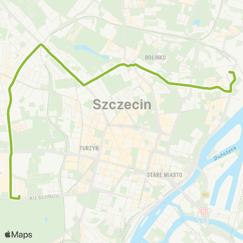 ZDiTM Szczecin Stocznia Szczecińska - Karola Miarki map