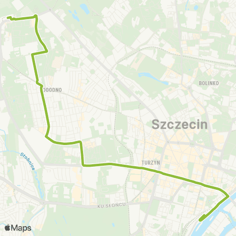 ZDiTM Szczecin Osiedle Zawadzkiego - SKM Dworzec Gł. (Kolumba) map