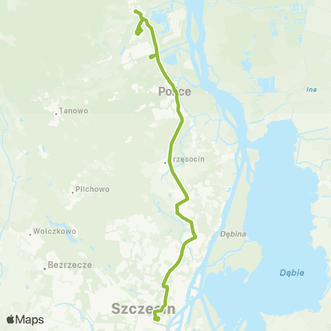 ZDiTM Szczecin Plac Rodła - Police Jasienica Pętla map