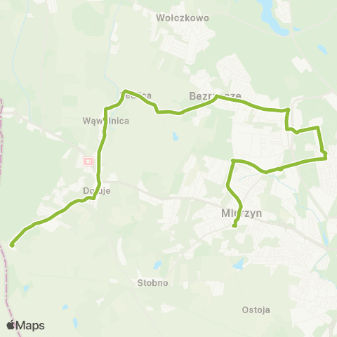 ZDiTM Szczecin Mierzyn Szkoła - Łukasińskiego Ogrody - Kościno map