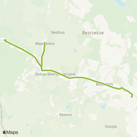 ZDiTM Szczecin Gumieńce - Lubieszyn Rondo - Lubieszyn Granica map