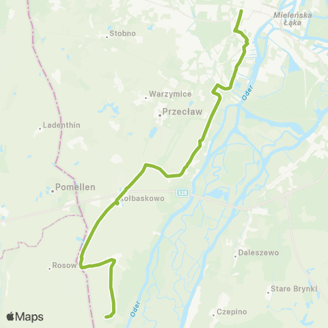 ZDiTM Szczecin Plac Kościuszki - Pargowo map