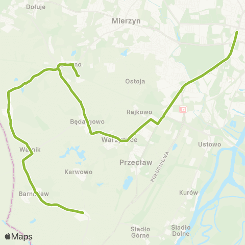 ZDiTM Szczecin Plac Kościuszki - Smolęcin ( - Kołbaskowo) map