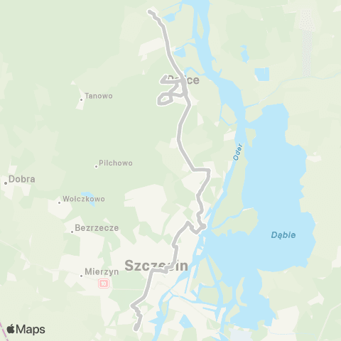 ZDiTM Szczecin Police Zajezdnia - Pomorzany Dobrzyńska map