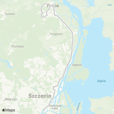 ZDiTM Szczecin Police Zajezdnia - SKM Dworzec Gł. (Kolumba) map