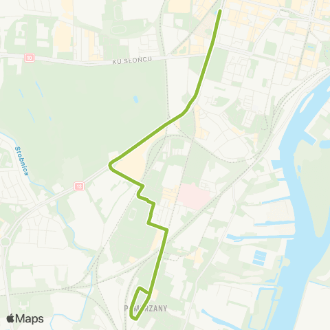 ZDiTM Szczecin Plac Kościuszki - Pomorzany Dobrzyńska map