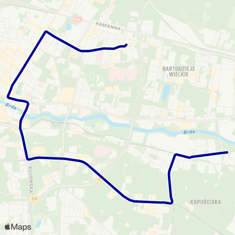 ZDMiKP Bydgoszcz Kapuściska — Las Gdański P+R map
