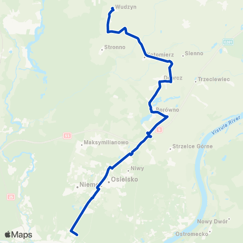 ZDMiKP Bydgoszcz Dworzec Leśne — Wudzyn map