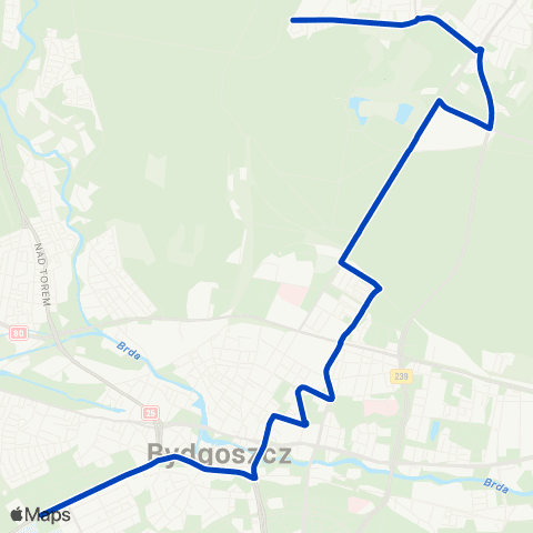 ZDMiKP Bydgoszcz Błonie — Dworzec Leśne (— Podkowa) map