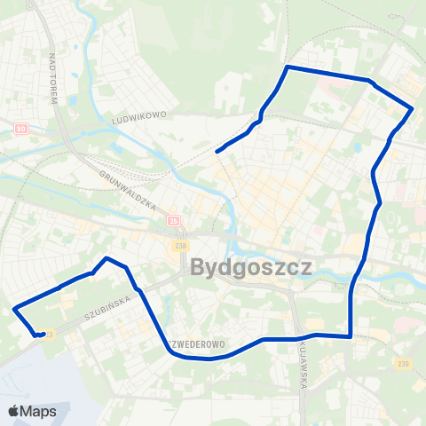 ZDMiKP Bydgoszcz Błonie — Dworzec Główny map