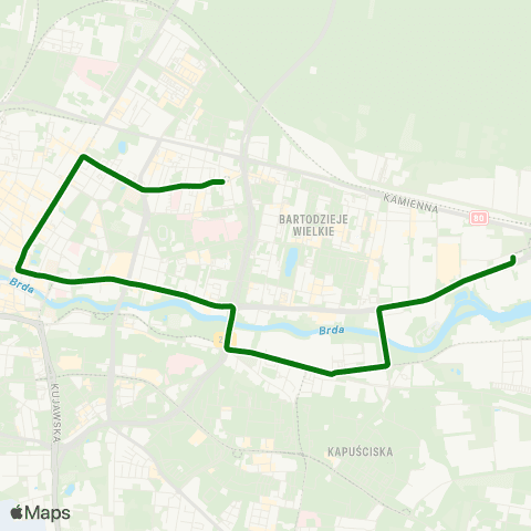 ZDMiKP Bydgoszcz Wyścigowa — Bielawy map
