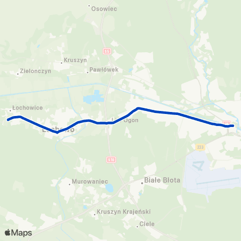 ZDMiKP Bydgoszcz Garbary — Łochowice map
