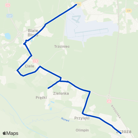 ZDMiKP Bydgoszcz Błonie — Brzoza map