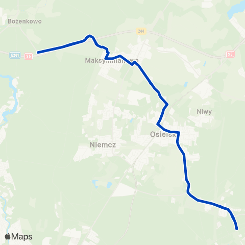 ZDMiKP Bydgoszcz Przylesie P+R — Bożenkowo map