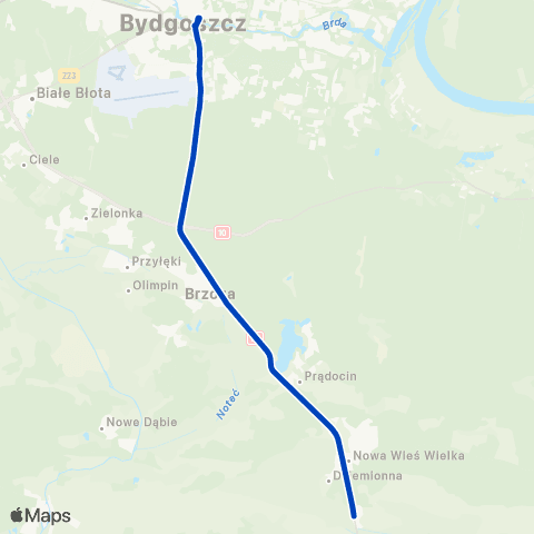 ZDMiKP Bydgoszcz Plac Kościelickich — Nowa Wieś Wielka map