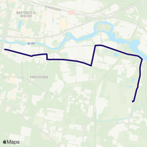 ZDMiKP Bydgoszcz Rondo Toruńskie — Łęgnowo map
