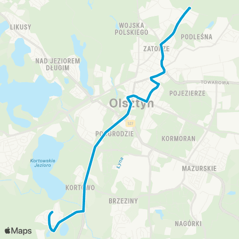 ZDZiT Olsztyn Osiedle Podleśna (Wiosenna)-Słoneczny Stok (Słoneczna) map