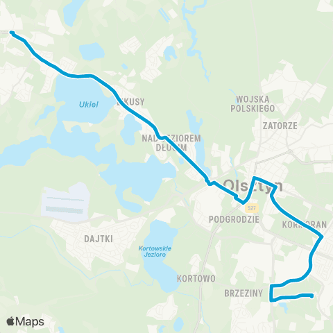 ZDZiT Olsztyn Nagórki (Wańkowicza)-Gutkowo (Bałtycka) map