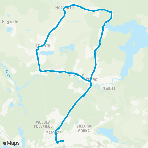 ZDZiT Olsztyn Dworzec Główny (pl. Konstytucji 3 Maja)-Dworzec Główny (Partyzantów) map