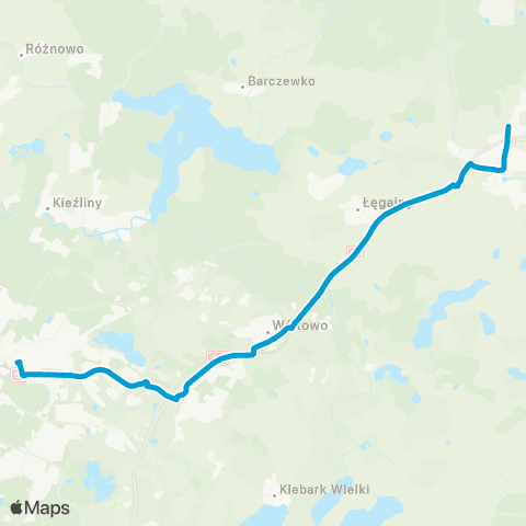 ZDZiT Olsztyn Dworzec Główny (Dworcowa)-Barczewo (Barczewo) map