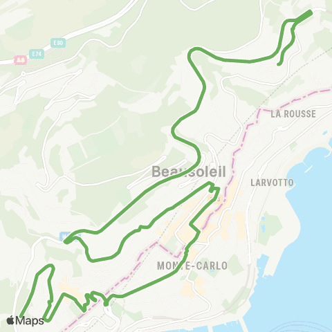 Zest Beausoleil Ténao - Collège Bellevue - Église - Monaco Casino - Malbousquet map