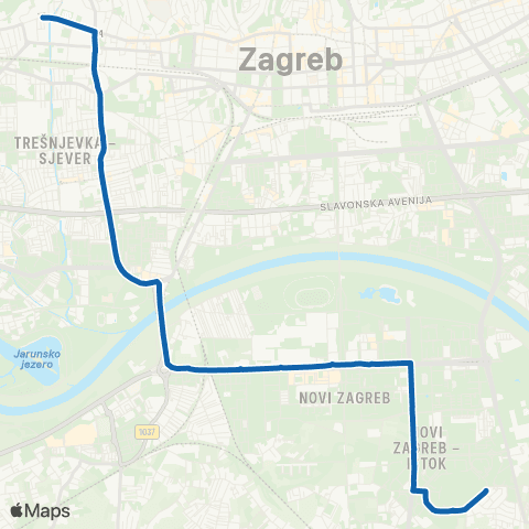 ZET Črnomerec - Dugave map