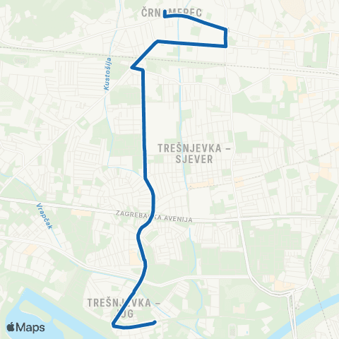 ZET Črnomerec - Jarun map