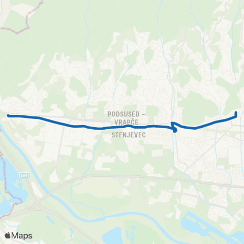 ZET Črnom.-Podsused Most map