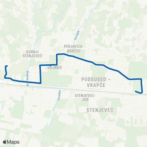 ZET Vrapč. Aleja-Dolec map