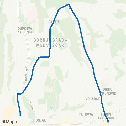 ZET Kaptol-Kvaternik.Trg map