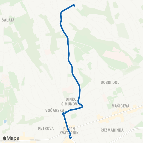 ZET Kvaternik.Trg-Kozjak map