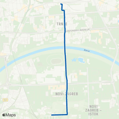 ZET Glavni K. - Podbrežje map