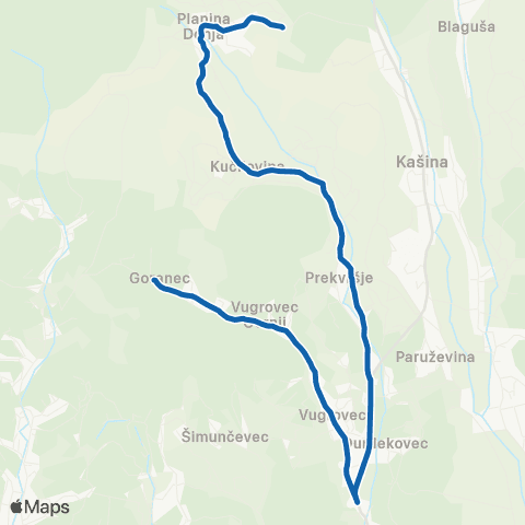 ZET Dubec-Sesv.-Goranec map