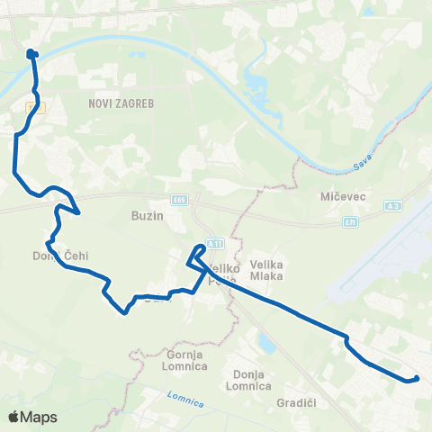 ZET Zg.(S.M.)-Lukavec map