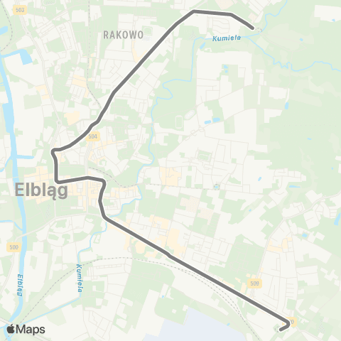 ZKM Elbląg Druska - Marymoncka map