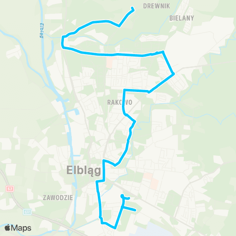 ZKM Elbląg Odrodzenia - Dworzec ( - EPT) map