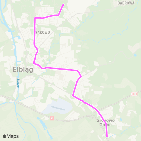 ZKM Elbląg Ogólna - Gronowo Górne map