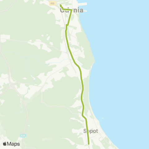 ZKM Gdynia Sopot Reja - Gdynia Dworzec Gł. PKP map