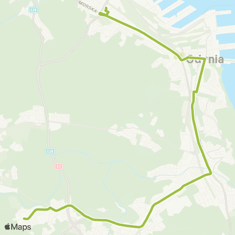 ZKM Gdynia Dąbrowa Miętowa - Stocznia Gdynia map