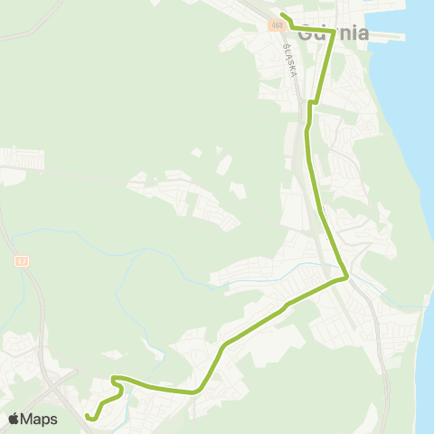 ZKM Gdynia Wielki Kack Fikakowo - Gdynia Dworzec Gł. PKP map