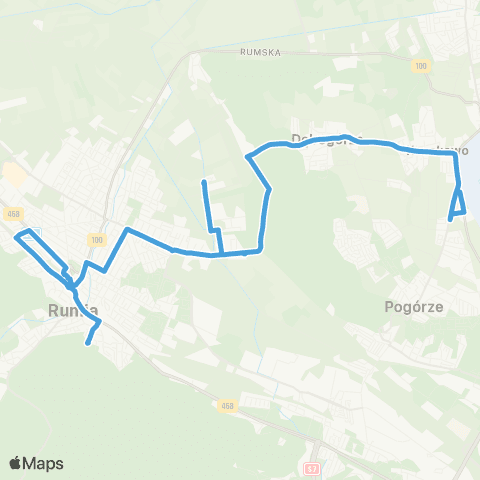 ZKM Gdynia Rumia Dworzec PKP - Dębogórze-Wybudowanie - Leśna map