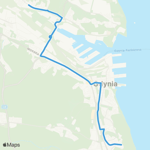 ZKM Gdynia Redłowo Szpital - Pogórze Dolne map