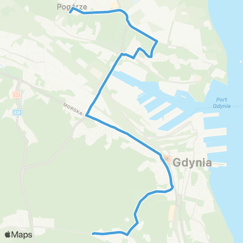 ZKM Gdynia Witomino Sosnowa - Pogórze Górne map