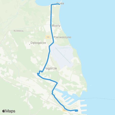 ZKM Gdynia Plac Kaszubski - Rewa - Bursztynowa map